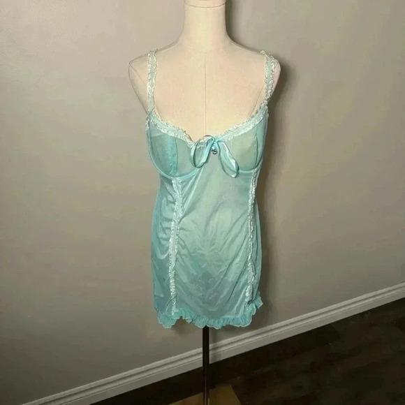 Coquette mermaid blue sheer chemise L - Picture 2 of 7